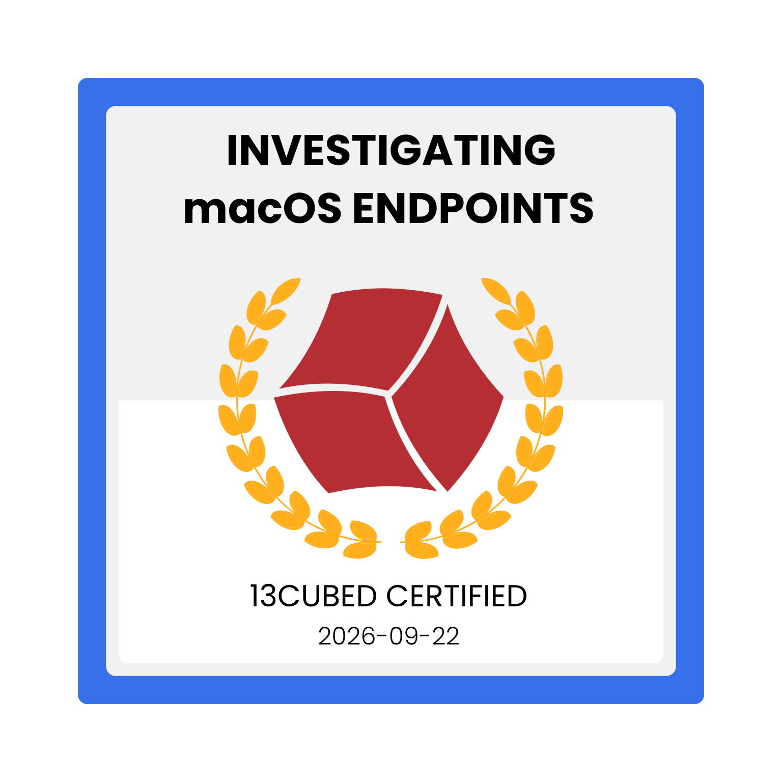 13Cubed Investigating macOS Endpoints Badge