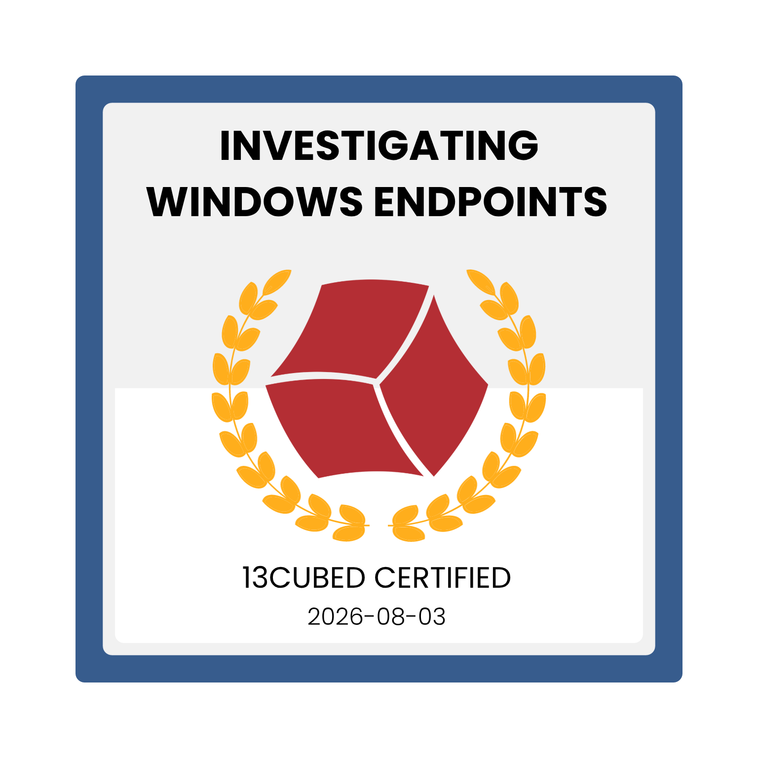 13Cubed Investigating Windows Endpoints Badge