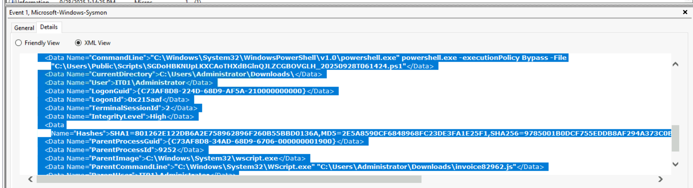 PowerShell creation event