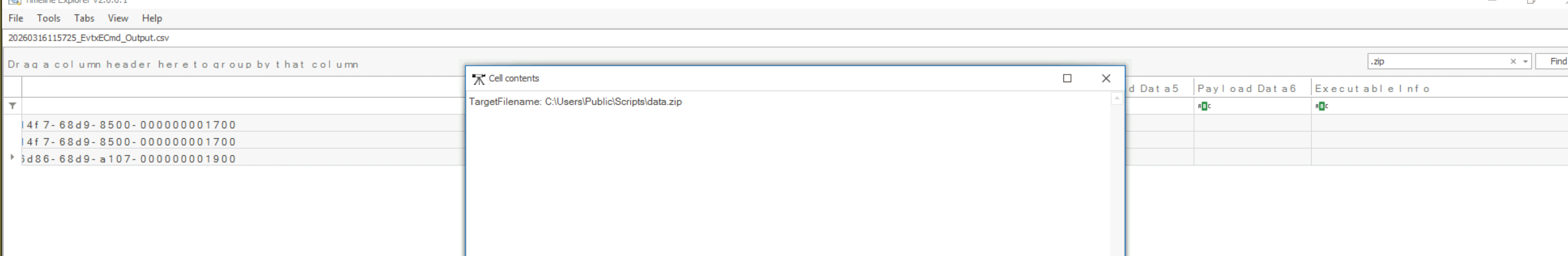 Zip archive creation
